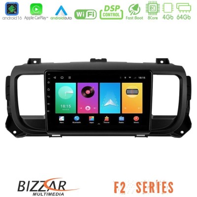 Bizzar F2 Series 8Core Android16 4+64GB  Citroen/Peugeot/Opel/Toyota Navigation Multimedia Tablet 9
