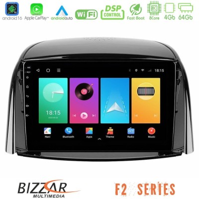 Bizzar F2 Series 8Core Android16 4+64GB  Renault Koleos 2007-2015 Navigation Multimedia Tablet 9