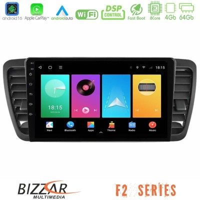 Bizzar F2 Series 8Core Android16 4+64GB  Subaru Legacy/Outback 2002-2008 Navigation Multimedia Tablet 9