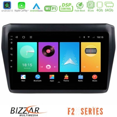 Bizzar F2 Series 8Core Android16 4+64GB  Suzuki Swift 2017-2023 Navigation Multimedia Tablet 9