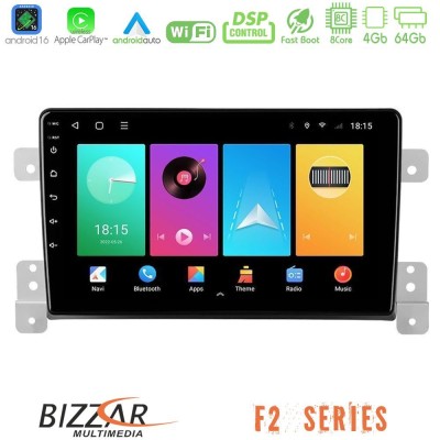 Bizzar F2 Series 8Core Android16 4+64GB  Suzuki Grand Vitara Navigation Multimedia Tablet 9