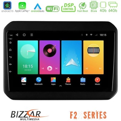 Bizzar F2 Series 8Core Android16 4+64GB  Suzuki Ignis Navigation Multimedia Tablet 9