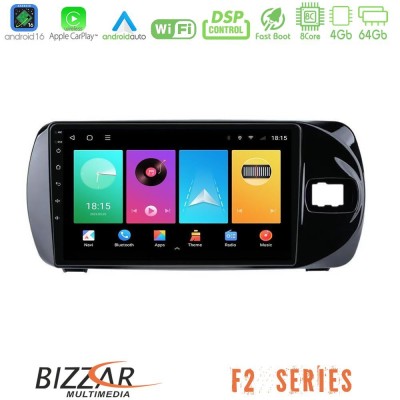 Bizzar F2 Series 8Core Android16 4+64GB Toyota Yaris (Vitz) 2015-2020 RHD Navigation Multimedia Tablet 9