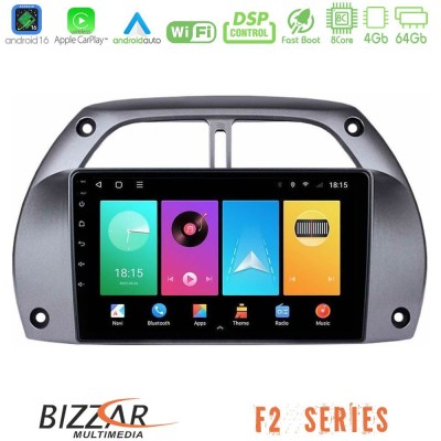 Bizzar F2 Series 8Core Android16 4+64GB  Toyota RAV4 2001 - 2006 Navigation Multimedia Tablet 9