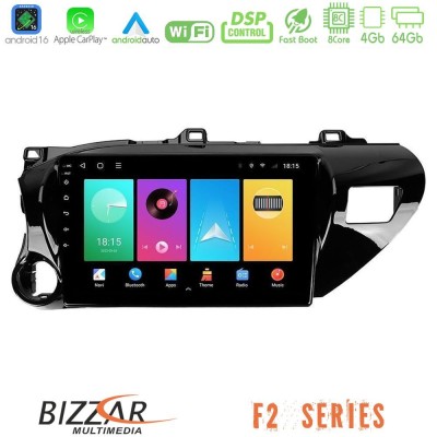 Bizzar F2 Series 8Core Android16 4+64GB  Toyota Hilux 2017-2021 Navigation Multimedia Tablet 10