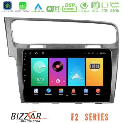 Bizzar F2 Series 8Core Android16 4+64GB  VW GOLF 7 Navigation Multimedia Tablet 10