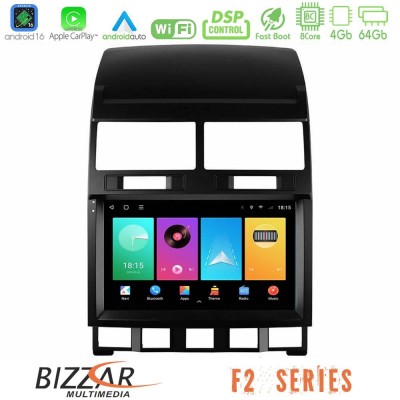 Bizzar F2 Series 8Core Android16 4+64GB  VW Touareg 2002 – 2010 Navigation Multimedia Tablet 9