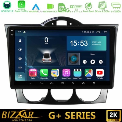 Bizzar G+ Series Mazda RX8 2003-2008 Auto Clima 8Core Android14 6+128GB Navigation Multimedia Tablet 9