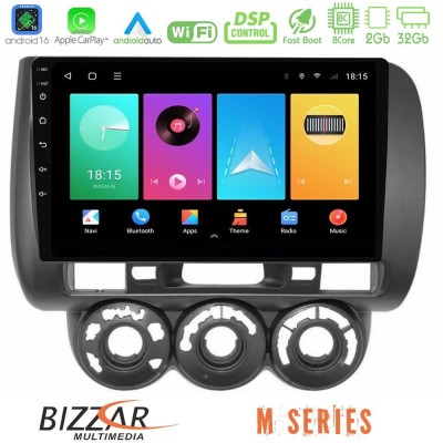 Bizzar M Series 8Core Android16 2+32GB Honda Jazz (Fit) 2002-2008 (RHD) Manual A/C Navigation Multimedia Tablet 9