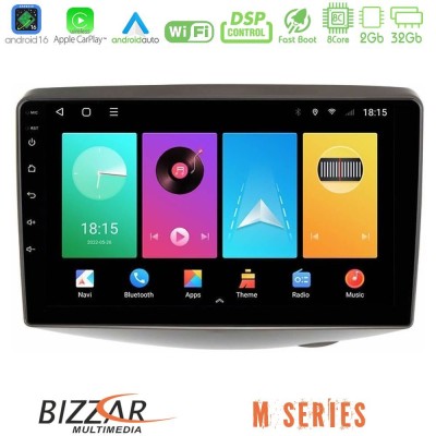 Bizzar M Series 8Core Android16 2+32GB  Toyota Yaris 1999 - 2006 Navigation Multimedia Tablet 9
