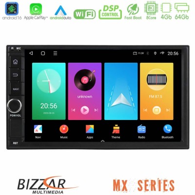 Bizzar MX Series Nissan (178x100mm) 8core Android16 4+64GB Navigation Multimedia Deckless 7