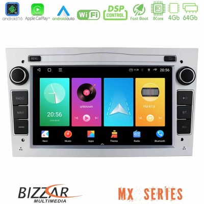 Bizzar MX Series Opel Astra/Corsa/Antara/Zafira 8core Android16 4+64GB Navigation Multimedia Deckless 7