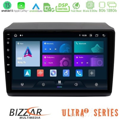 Bizzar Ultra Series Fiat Ducato/Citroen Jumper/Peugeot 8core Android13 8+128GB Navigation Multimedia Tablet 9