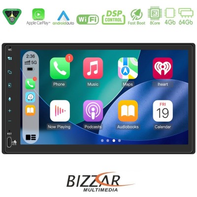 Bizzar 2DIN Deck 8core Android15 4+64GB Navigation Multimedia Deckless 6.9