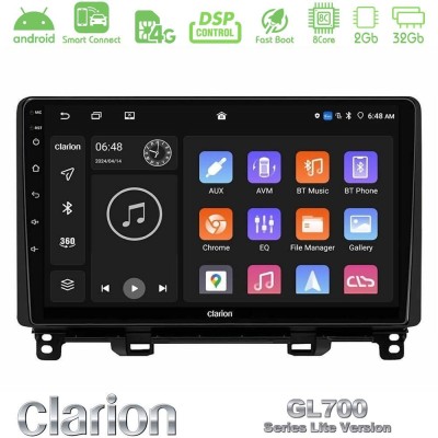 Clarion GL700 Lite Series 8Core Android ClarionOS 2+32GB Honda Jazz 2021-2025 Navigation Multimedia Tablet 9