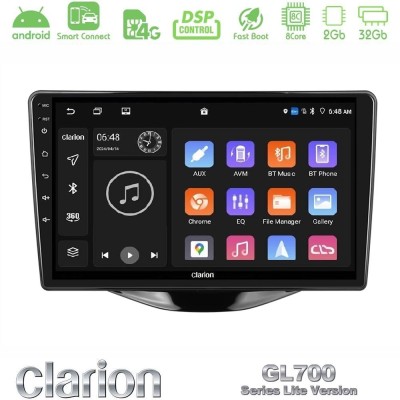 Clarion GL700 Lite Series 8Core Android ClarionOS 2+32GB Toyota Aygo | Citroen C1 | Peugeot 108 Navigation Multimedia Tablet 9