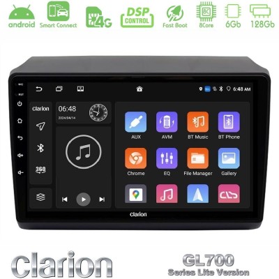Clarion GL700 Lite Series 8Core Android ClarionOS 6+128GB Fiat Ducato/Citroen Jumper/Peugeot Navigation Multimedia Tablet 9