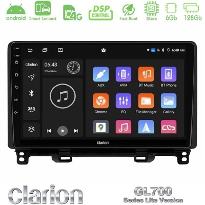Clarion GL700 Lite Series 8Core Android ClarionOS 6+128GB Honda Jazz 2021-2025 Navigation Multimedia Tablet 9