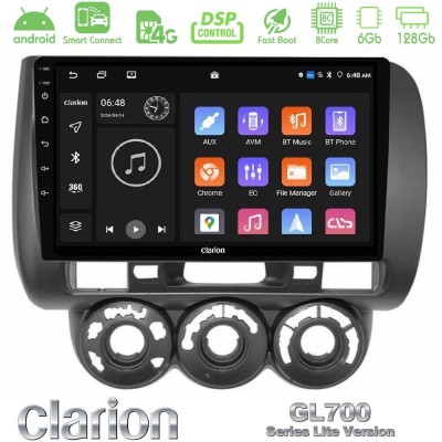 Clarion GL700 Lite Series 8Core Android ClarionOS 6+128GB Honda Jazz (Fit) 2002-2008 (RHD) Manual A/C Navigation Multimedia Tablet 9