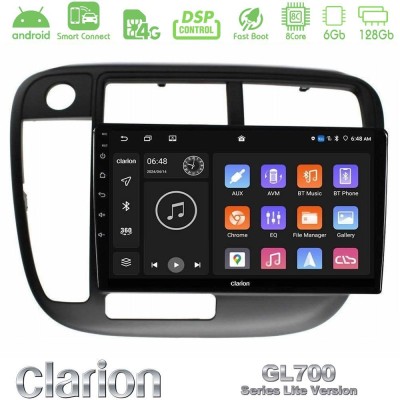 Clarion GL700 Lite Series 8Core Android ClarionOS 6+128GB Honda Civic 1995-2001 Navigation Multimedia Tablet 9