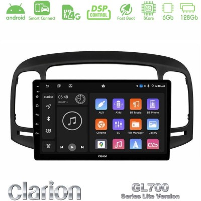 Clarion GL700 Lite Series 8Core Android ClarionOS 6+128GB Hyundai Accent 2006-2011 Navigation Multimedia Tablet 9