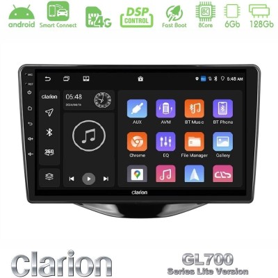 Clarion GL700 Lite Series 8Core Android ClarionOS 6+128GB Toyota Aygo | Citroen C1 | Peugeot 108 Navigation Multimedia Tablet 9