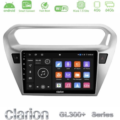 Clarion GL300+ Series 4Core Android ClarionOS 4+64GB  Citroën C-Elysée / Peugeot 301 Navigation Multimedia Tablet 9