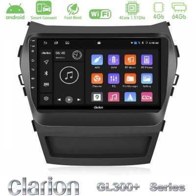 Clarion GL300+ Series 4Core Android ClarionOS 4+64GB Hyundai iX45 2012-2017 Navigation Multimedia Tablet 9