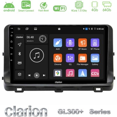 Clarion GL300+ Series 4Core Android ClarionOS 4+64GB  Kia Ceed 2018-2023 Navigation Multimedia Tablet 10