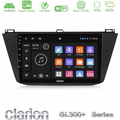 Clarion GL300+ Series 4Core Android ClarionOS 4+64GB  Vw Tiguan 2016-2022 Navigation Multimedia Tablet 10
