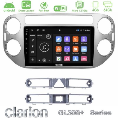 Clarion GL300+ Series 4Core Android ClarionOS 4+64GB  VW Tiguan Navigation Multimedia Tablet 9