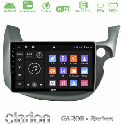 Clarion GL300 Series 4Core Android ClarionOS 2+32GB Honda Jazz (Fit) 2009-2013 RHD Navigation Multimedia Tablet 10