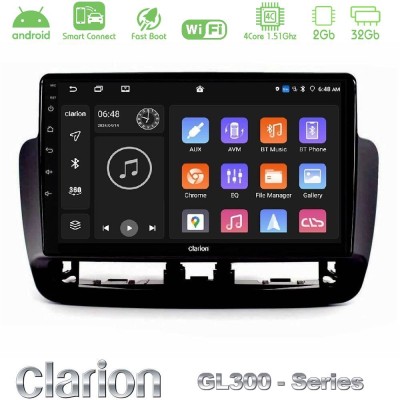 Clarion GL300 Series 4Core Android ClarionOS 2+32GB Seat Ibiza 2012-2015 Navigation Multimedia Tablet 9