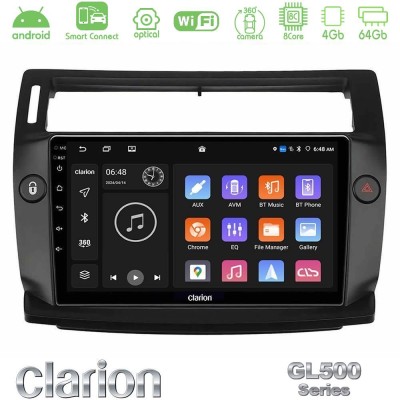Clarion GL500 Series 8Core Android ClarionOS 4+64GB  Citroen C4 2004-2010 Navigation Multimedia Tablet 9