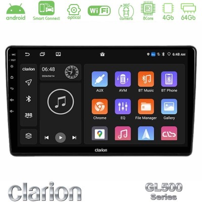 Clarion GL500 Series 8Core Android ClarionOS 4+64GB  Peugeot Partner / Citroën Berlingo 2008-2018 Navigation Multimedia Tablet 9