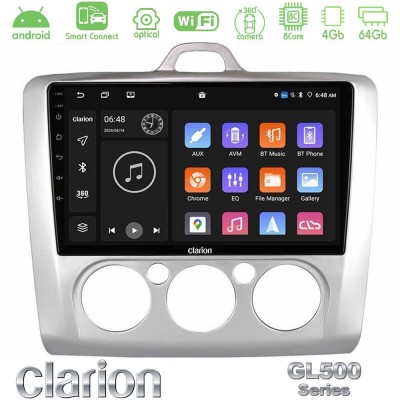 Clarion GL500 Series 8Core Android ClarionOS 4+64GB  Ford Focus Manual AC Navigation Multimedia Tablet 9