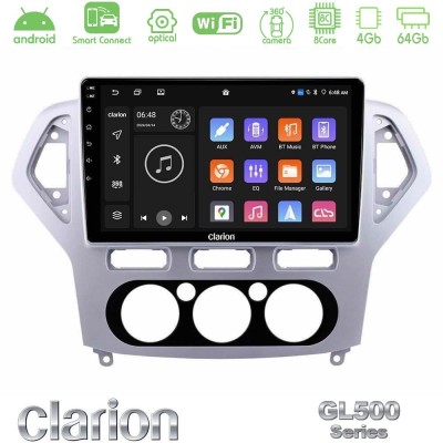 Clarion GL500 Series 8Core Android ClarionOS 4+64GB  Ford Mondeo 2007-2010 Manual A/C Navigation Multimedia Tablet 10
