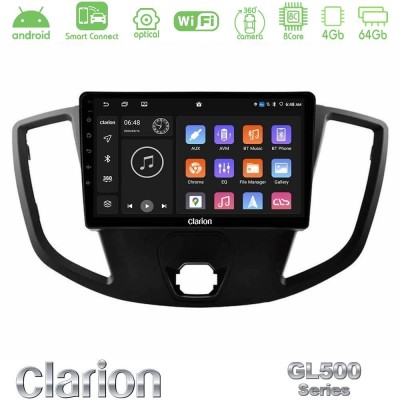 Clarion GL500 Series 8Core Android ClarionOS 4+64GB  Ford Transit 2014-> Navigation Multimedia Tablet 9