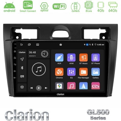 Clarion GL500 Series 8Core Android ClarionOS 4+64GB  Ford Fiesta/Fusion Navigation Multimedia Tablet 9