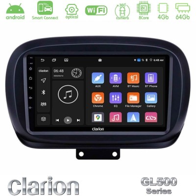 Clarion GL500 Series 8Core Android ClarionOS 4+64GB  Fiat 500X Navigation Multimedia Tablet 9