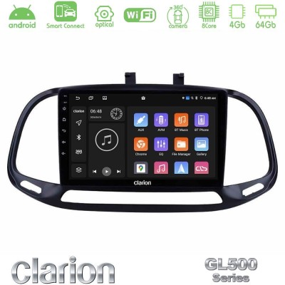 Clarion GL500 Series 8Core Android ClarionOS 4+64GB  Fiat Doblo 2015-2022 Navigation Multimedia Tablet 9