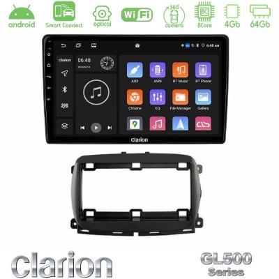 Clarion GL500 Series 8Core Android ClarionOS 4+64GB   Fiat 500 2016> Navigation Multimedia Tablet 9