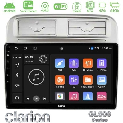 Clarion GL500 Series 8Core Android ClarionOS 4+64GB  Fiat Grande Punto 2006-2011 Navigation Multimedia Tablet 9