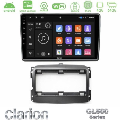 Clarion GL500 Series 8Core Android ClarionOS 4+64GB  Fiat 500L Navigation Multimedia Tablet 10