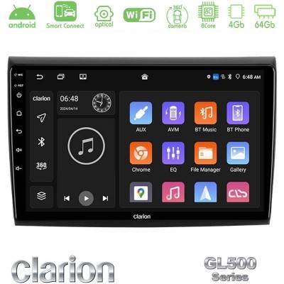 Clarion GL500 Series 8Core Android ClarionOS 4+64GB  Fiat Bravo Navigation Multimedia Tablet 9
