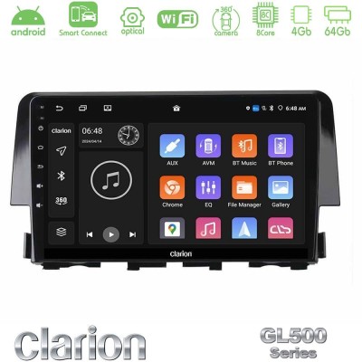 Clarion GL500 Series 8Core Android ClarionOS 4+64GB  Honda Civic 2016-2020 Navigation Multimedia Tablet 9