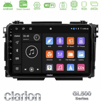 Clarion GL500 Series 8Core Android ClarionOS 4+64GB  Honda HR-V Navigation Multimedia Tablet 9