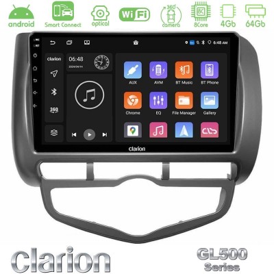 Clarion GL500 Series 8Core Android ClarionOS 4+64GB  Honda Jazz 2002-2008 (Auto A/C) Navigation Multimedia Tablet 9
