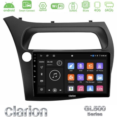 Clarion GL500 Series 8Core Android ClarionOS 4+64GB Honda Civic Hatchback 2006-2011 Navigation Multimedia Tablet 9