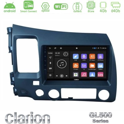 Clarion GL500 Series 8Core Android ClarionOS 4+64GB  Honda Civic 2006-2011 Navigation Multimedia Tablet 9